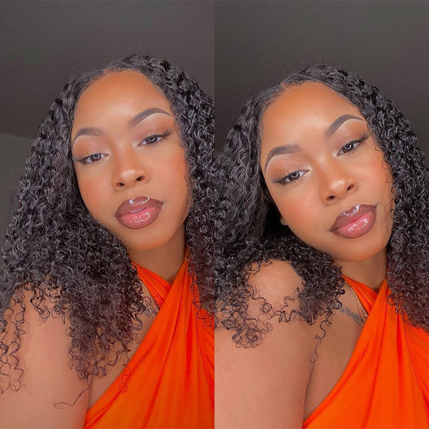 Flash Sale Short Kinky Curly Hd Transparent Lace Frontal Bob Wigs