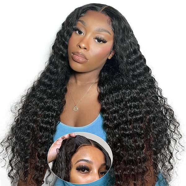 Flash Sale 4C Kinky Edges Curly Hair Transparent HD Lace Front Wigs With Realistic Hairline