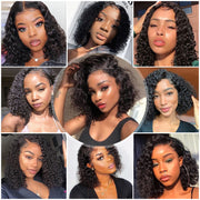 Flash Sale Short Kinky Curly Hd Transparent Lace Frontal Bob Wigs