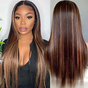 1B/30 Highlight Straight Human Hair Lace Front Wigs For Women