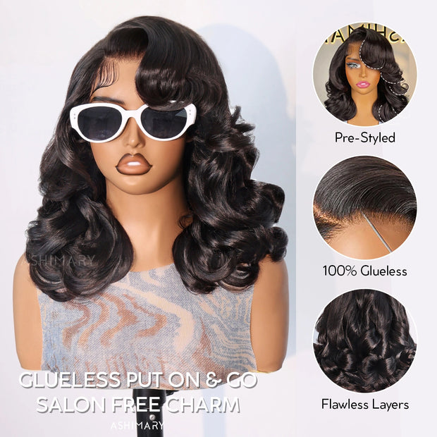 Pre-Styled Right Side Part Body Wave Short Bob Wig Transparent Lace Human Hair Wigs