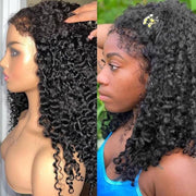 Ventilated Natural 4C Edges Water Wave 13X4/13x6 Transparent HD Lace Front Wig With Realistic Hairline