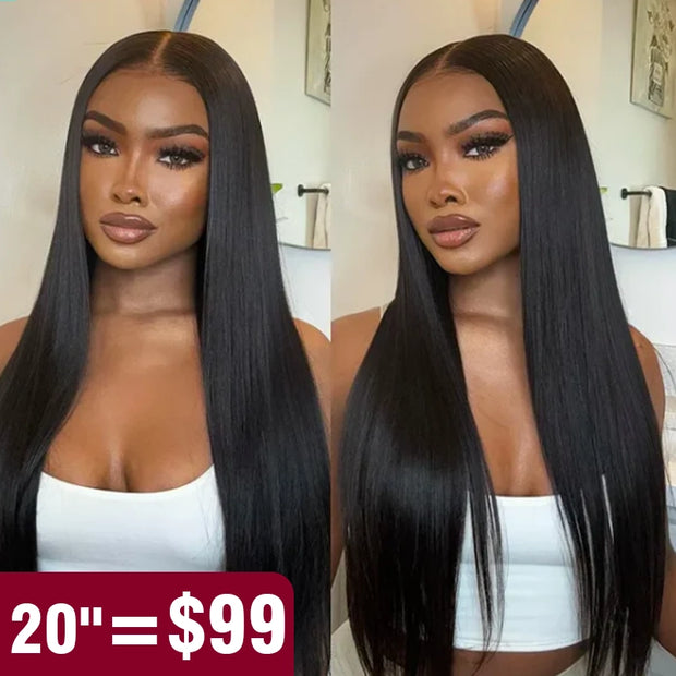 Flash Sale 6x4.5 Lace Closure Straight Hair Pre-Cut Lace Glueless Tiny Knots Wig