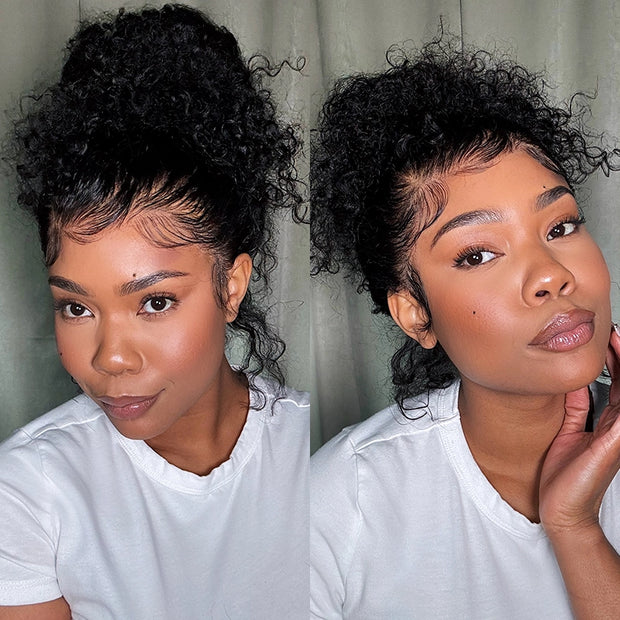 70% OFF| Kinky Curly Invisi Strap Snug Fit 360 Transparent Lace Frontal Pre Cut Lace Wig Fresh Length