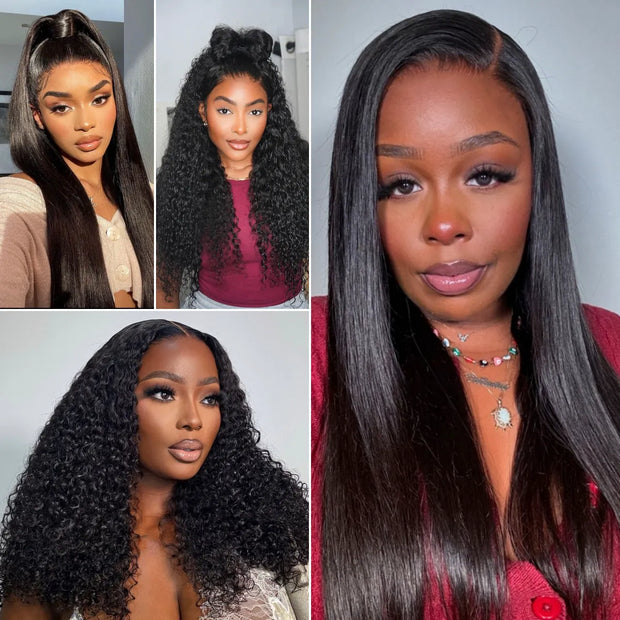 Flash Sale 24"=$99 Lace Front Glueless Wig Natural Black Human Hair Wigs