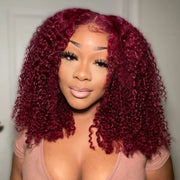 Kinky Curly Pre-Cut Lace Closure Wig with Pre Plucked Hairline & Bleached Knots