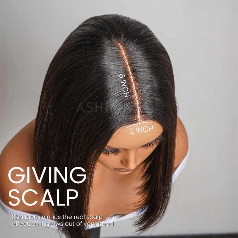 Razor Sharp Sleek Bob Wig 2x6 Lace Glueless Double Drawn  display picture 2