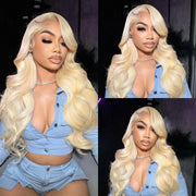 613 blonde lace front wig human hair Straight lace wig 613 blonde wig -Ashimary hair