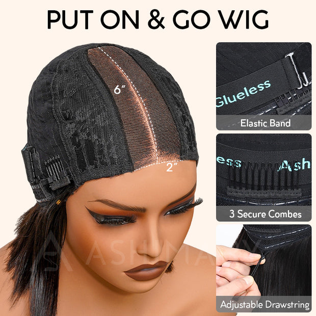 Razor Sharp Sleek Bob Wig 2x6 Lace Glueless Double Drawn Human Hair ...