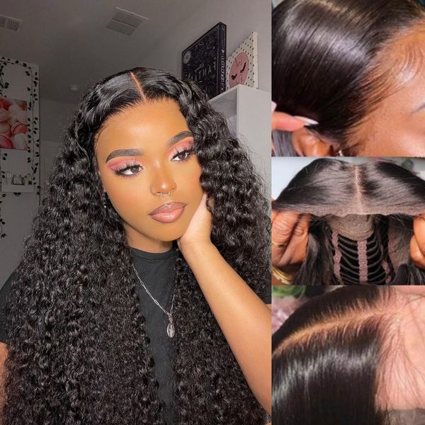 BOGO SALE: $159=Water Wave 13x6 Lace Frontal Wig 14''+Natural Color 8'' Bob Glueless 4x4 Closure Wig