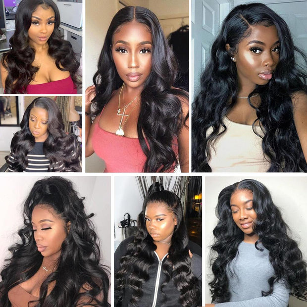 Clearance Sale 13x4 Lace Front Body Wave Human Hair Wig Natural Color