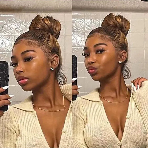 Pre-Plucked-P4-27-Highlight-Glueless-360-HD-Transparent-Lace-Frontal-Wigs-Human-Hair