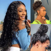 Pre Plucked Deep Wave 360 Lace Frontal Wig with Baby Hair Brazilian Hair