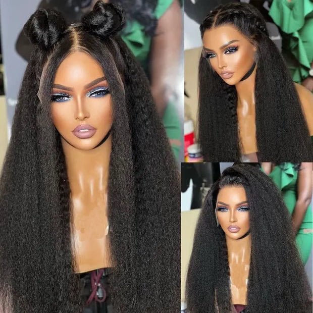 Kinky Straight 360 Lace Frontal Human Hair Wig