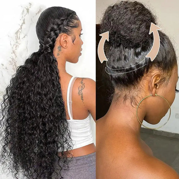 TikTok Sale Invisi-Strap™ Optional 360 Water Wave Lace Frontal Wig 100% Human Hair Clean Hairline