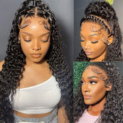 Pre Plucked Deep Wave 360 Lace Frontal Wig with Baby Hair Brazilian Hair