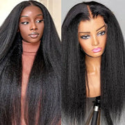 360 Lace Front Kinky Straight Human Hair Wigs For Women