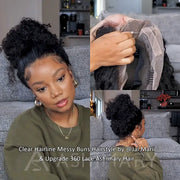 Upgrade Invisible Adjustable Strap 360 Lace Frontal Pre-bleached HD Lace Wig