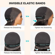 Dark Plum Color Straight Glueless Invisi Strap 360 Lace Frontal Wigs Tight & Neat
