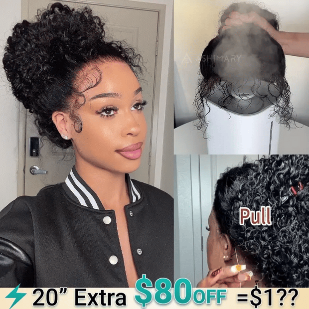 Water Wave Invisi Strap Snug Fit 360 Transparent Lace Frontal Bleached Knots Pre Cut Lace Wig