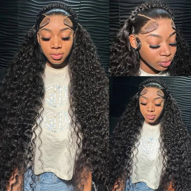 Pre Braided & Pre Baby Hair Water Wave Invisi-Strap™ Snug Fit 360 Skin Lace Frontal Bleached Knots Crown Braid Wig