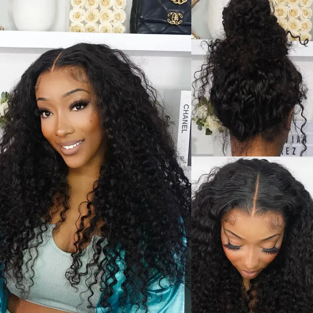 TikTok Sale Invisi-Strap™ Optional 360 Water Wave Lace Frontal Wig 100% Human Hair Clean Hairline