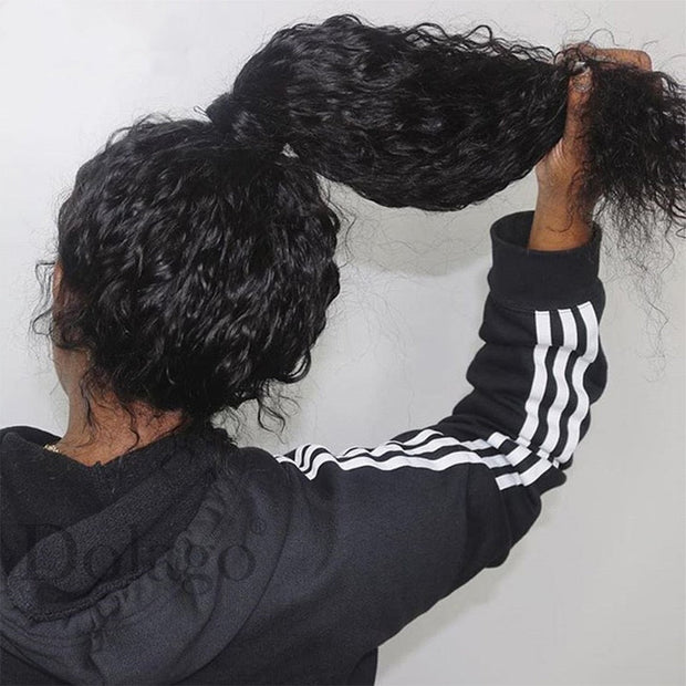 Flash Sale Water Wave HD Transparent Lace Wig Natural Color