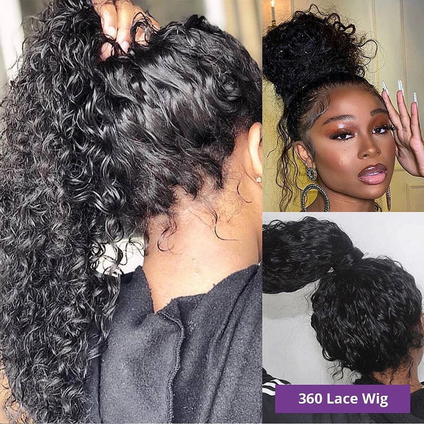 Flash Sale Water Wave 360 HD Transparent Full Lace Frontal Wig 180% Density Ashimary 100% Human Hair