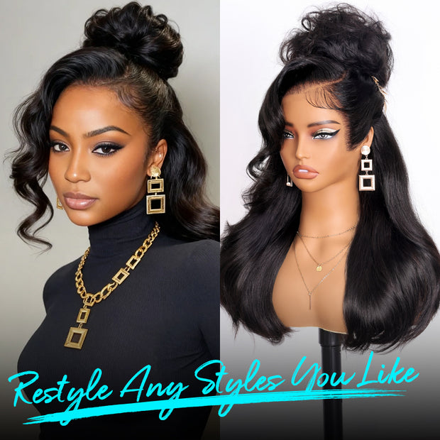 Peacock Curls Pull Go 13x6 Full Glueless Lace Front Wig Pre-Styled Heavy Layers Cut Human Hair
