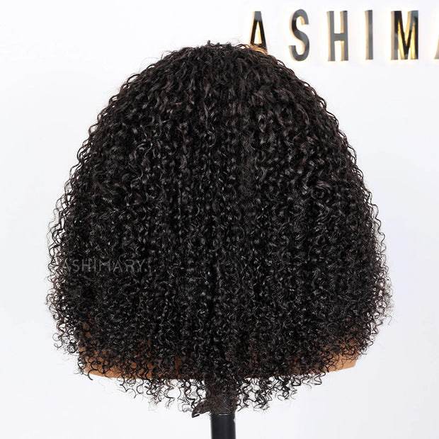 4C Edge Hairline 3.0 Half Wig with Drawstring Kinky Curly Ready To Go Wig 3 in 1 Half Wig Human Hair Affordable Wig