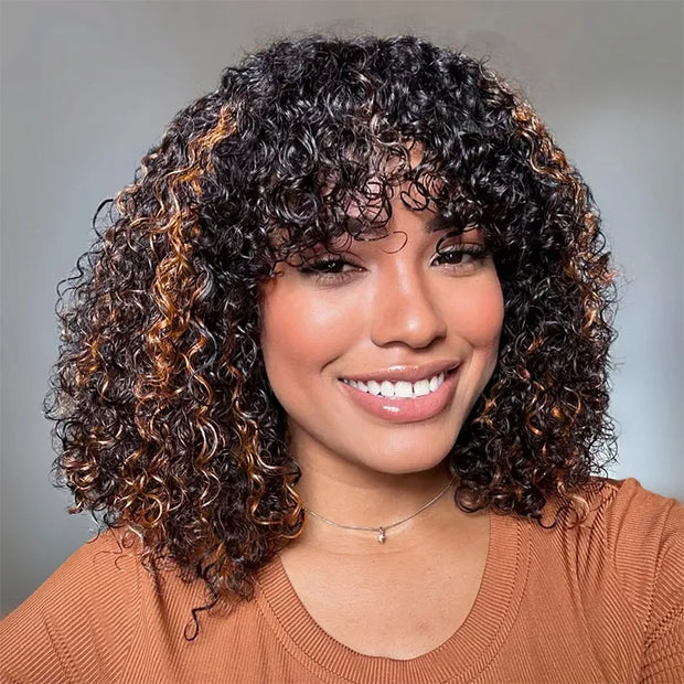 3x1 Scalp Illusion Wig with Natural Curly Bangs