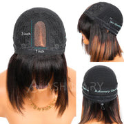 3x1 minimalist lace Highlight Layered Cut Yaki Bob Pull Go Wig