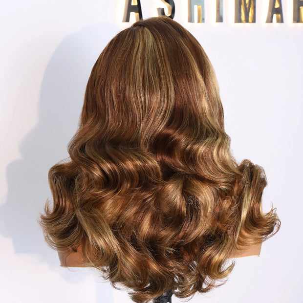 Pre Styled Highlight Peacock Curls 