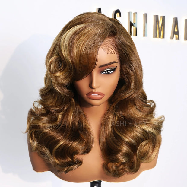 Pre Styled Highlight Peacock Curls 