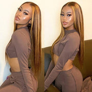 Ashimary-Wear-And-Go-Highlight-Piano-Color-Human-Hair-straight-Lace-Closure-Wig