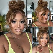 Flash Sale Invisi-Strap Snug Fit 360 HD Transparent Lace Water Wave Wig P4/27 Highlight Ombre Color Pre Plucked Hair