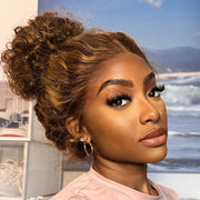 Flash Sale Invisi-Strap Snug Fit 360 HD Transparent Lace Water Wave Wig P4/27 Highlight Ombre Color Pre Plucked Hair