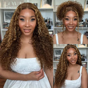 Flash Sale Invisi-Strap Snug Fit 360 HD Transparent Lace Water Wave Wig P4/27 Highlight Ombre Color Pre Plucked Hair