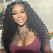Wand Curls on Wig 13x4 Transparent HD Lace Front Curly Hair Lace Wig Luxury Customization