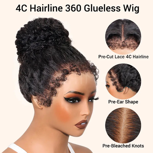 4C Water Wave Invisi Strap Snug Fit 360 Transparent Lace Frontal