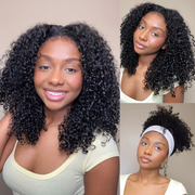4C Hairline Curly Edge Kinky Curly Wig 6x4.5 Lace Closure Natural Hairline Blend Away