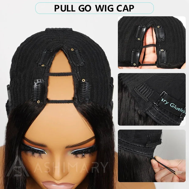 Flash Sale Pull Go Glueless V Part Wig With Elastic Drawstring 