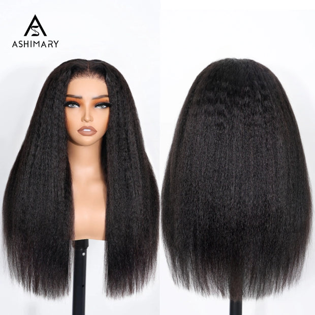 4*4 kinky edge lace wig human hair wigs