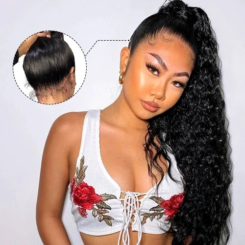 TikTok Sale Invisi-Strap™ Optional 360 Water Wave Lace Frontal Wig 100% Human Hair Clean Hairline