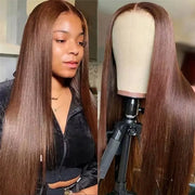 Chocolate Brown 360 Lace Frontal Pre Plucked Wig with Baby Hair Brazilian Any Style Ashimary .com