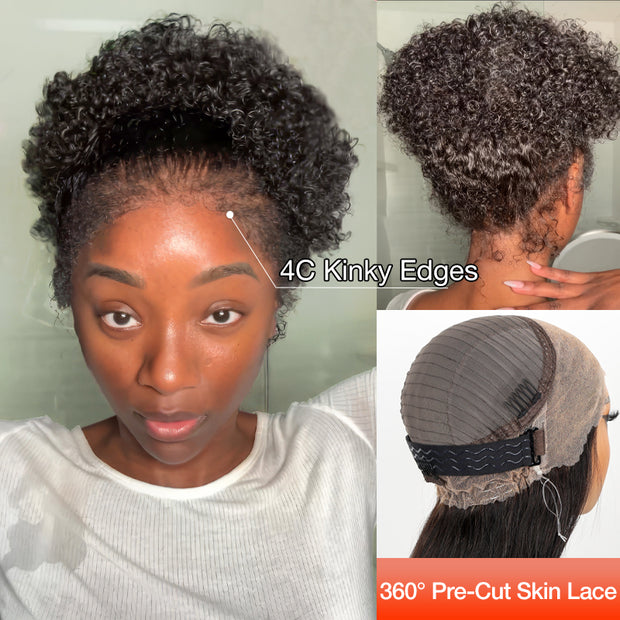 Flash Sale Upgrade 4C Edges Hairline Invisi-Strap™ Cozy Snug Fit 360 Skin Lace Pre Everything Wigs