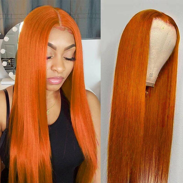 Flash Sale Ginger Color Glueless Lace Clousre Wigs Beginner Friendly