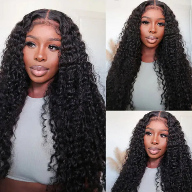 4c hairline HD Transprent 4x6 closure wig deep wave hair