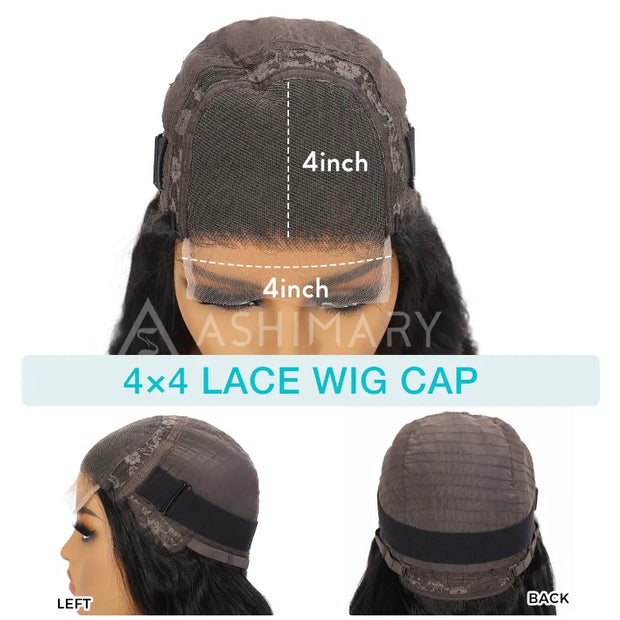 Face Framing Layers Cut Shoulder Length 4x4 Lace Frontal Wig Salon Hairstyles Body Wave Human Hair