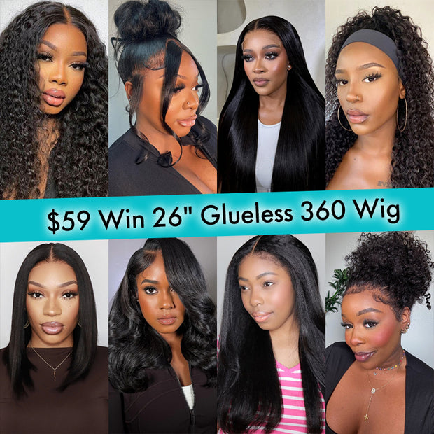Ashimary $59 Mystery Box | Win 26inch Glueless 360 Wig Surprise Top Seller Human Hair Wigs